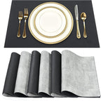 SUEH DESIGN Leather Placemats Set of 6 Reversible Table Mats Heat Resistant Waterproof No-Slip Place Mats for Dining Table Kitchen Parties