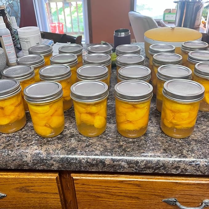 JEUIHAU 100 Pack Wide Mouth Canning Lids (3.4 Inch), Split-Type Metal Mason Jar Lids with Silicone Seals for Pickling, Jams, Dry Goods Preservation