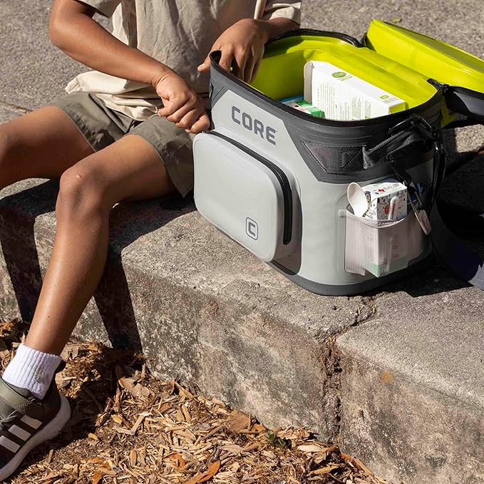 CORE Magnetic Leak Proof Soft Cooler with Waterproof Zipper | Insulated Bag Portable Ice Chest Box | Best Soft Cooler for Food & Beverages for Tailgating, Car Camping, Travel, and Family Beach Picnics