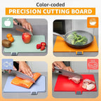 4-Piece Non-Toxic Cutting Board Set with Premium Scissors and Holder (Tall Silver)