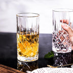 Highball Glasses Collins Tall Beverage Set of 6, 14 Ounce Cups Glassware for Drinks, Water, Beer, Soda