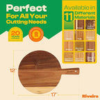 Riveira Acacia Wood Cutting Board – Gourmet Acacia Grandeur: 17 x 12 Wooden Cutting Board – Natural Wooden Cutting Boards For Kitchen Decorative – Innovative Juice Grooves Acacia Wooden Chopping Board