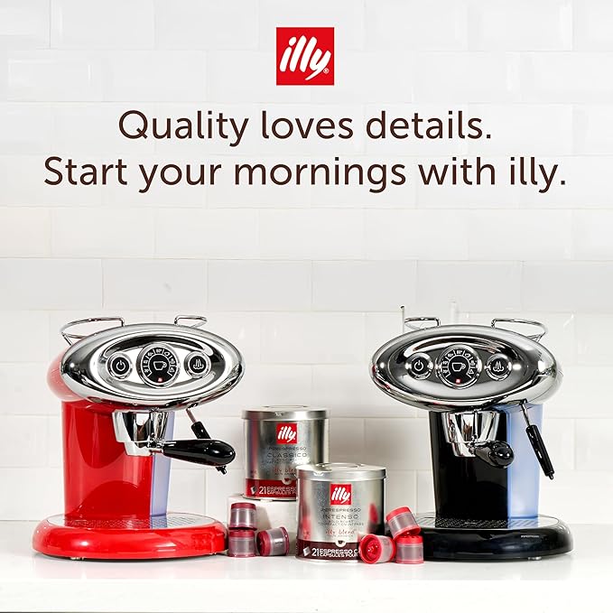 Illy X7.1 Espresso Single-Serve Machine, Barista Quality Espresso Machine for iperEspresso capsules with Milk Frother Steam Wand (Black)