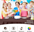 Exquisite 12-Pack Premium Plastic 84-Inch Round Tablecloth - Brown
