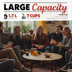 Gourmia Electric Programmable Glass Kettle – 1.7L Temperature Control Tea & Coffee Kettle with Digital Touch Display, 6 Presets, Keep Warm, Removable Stainless Steel Infuser, 360° Swivel Base – Red