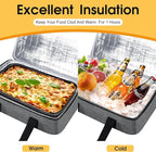 Insulated Casserole Carrier, Portable Casserole Carrier for Hot or Cold Food Lunch Tote Warmer or Cooler Bag, Lasagna Lunch Bag for Potluck Parties- Fits 9" x 13" Baking Dish-Charcoal Grey