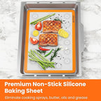 HOTPOP | Reusable Macaron Cookie Sheet, Non Stick Baking Mats, 0.75mm (2 Half Sheets , 2 Quarter Sheets), Set of 4