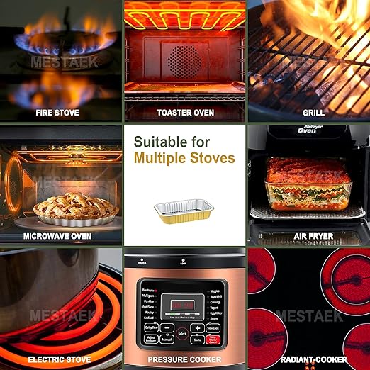 7"x5" Sturdy Foil Pans + Snap-On Lids (5 Pack) | 2X Thicker Heavy Duty Reusable 20oz | Grill Oven Microwavable Multi-Use Pot| Disposable Aluminum Tin for Baking Cooking
