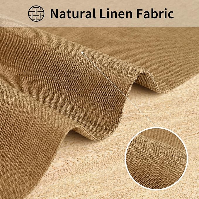 Cloth Placemats, Set of 6 Heat-Resistant Cotton Linen Blend Double Layered Machine Washable Place Mats, Wrinkle Free Thick Fabric Dining Table Mats for Indoors & Outdoors (Natural Linen, 6)