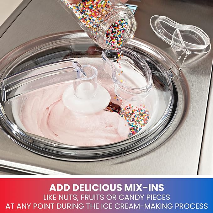 Total Chef Automatic 2-in-1 Ice Cream &Yogurt Maker Machine - Serve Soft, Creamy Sorbet, Gelato, Tasty homemade Instant Treats With No Salt & Prefreezing, Built-In Compressor 1.6Qt Stainless Steel