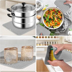 Silicone Trivet Mat Extra Large Heat Resistant Non-Slip Pot Holder Multi Purpose Kitchen Hot Pad for Hot Dish Mat Utensil Drying Rack 14.2"×11 "