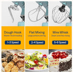 VIVOHOME 3 in 1 Multifunctional Stand Mixer with 6 Quart Stainless Steel Bowl, 650W 6 Speed Tilt-Head Meat Grinder, Juice Blender, Blue