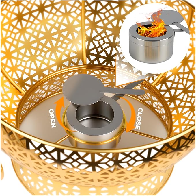 8QT Chafing Dishes Set, Luxury Stainless Steel Round Gold Buffet Warmers with Rolled Edge for Catering, Weddings, Parties, Hotels (2-Pack)