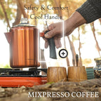 Mixpresso Copper Stainless Steel Coffee Percolator Stovetop, 37oz Classic Percolator Coffee Pot, Great For Camping Pot, 5-8 Cup Stove Top Espresso Maker, Cool-Touch Handle