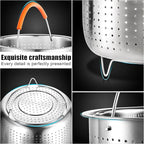 GREATLINK Vegetable Steamer Basket for Instant Pot Accessories 6 & 8 Qt - Stainless Steel Strainers and Colanders - Metal Strainer for Cooking Broccoli, Eggs, Pasta, Quinoa (6 Qt - Steamer Basket)