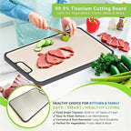 Titanium Cutting Board for Kitchen – Double-Sided Chopping Board, Premium Titanium and Wheat Straw PP, Durable Food Grade, Easy to Clean, 16”×10”×1” Large