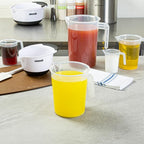 Restaurantware Measuring Cups, 2 Quarts Pack of 10 Conical Spout Liquid Measuring Cups Embossed Ml and Oz Graduations, Clear Plastic Scaling Vessel with Handle, For Cooking, Baking, For Oil, Flour