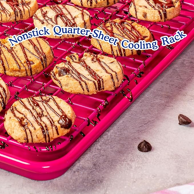 Great Jones Little Sheet Pan & Little Chill Rack Set (Pepper) | 13.5 x 9.5 Heavy-Duty Nonstick Pan & Cooling Rack | Baking Tray & Wire Rack for Cooking, Baking, Roasting | Oven & Dishwasher Safe