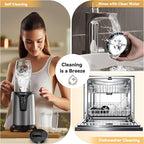 TECKNET 600W Bullet Blender for Smoothies, Small Personal Nutri Blender for Protein Shakes and Smoothies, Coffee Mixer with 2 BPA-Free Cup, Portable Countertop Grinder Combo Kitchen Appliances