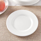 8” White Melamine Salad Plates - Smooth Round 8 Inch Melamine White Plates, Dishwasher Safe Durable Appetizer-Dishes, Set of 8