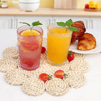 6pcs Vintage Drinking Glasses Set, 12 oz Pink Highball Glasses, Embossed Ribbed Glassware Cups for Cocktail, Water, Juice, Coffee, Whiskey