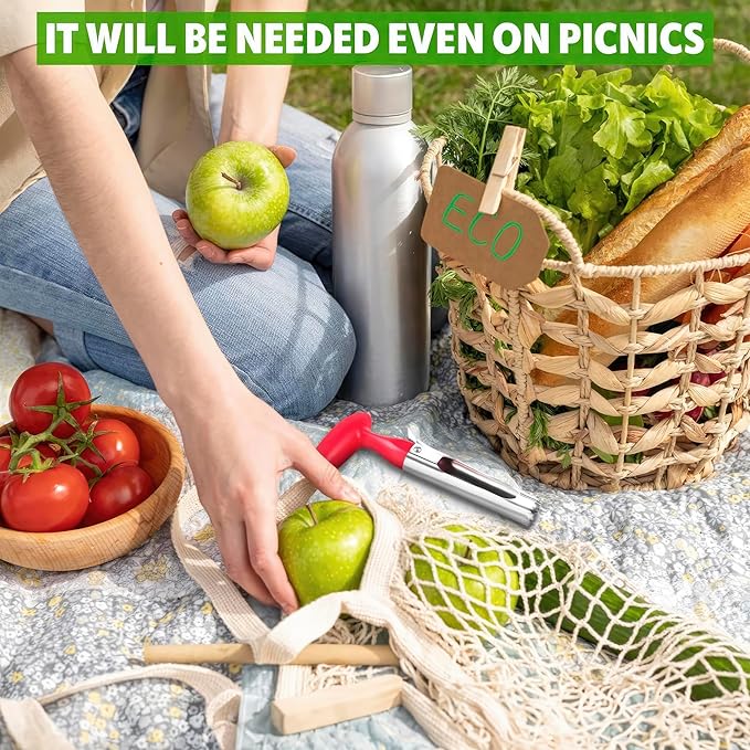 Apple Corer Tool – Stainless Steel Apple Core Remover with Durable Plastic Handle – Comfortable Grip, Easy to Use, Dishwasher Safe & Long-Lasting | Works for Apples, Pears, Tomatoes, Peppers & More