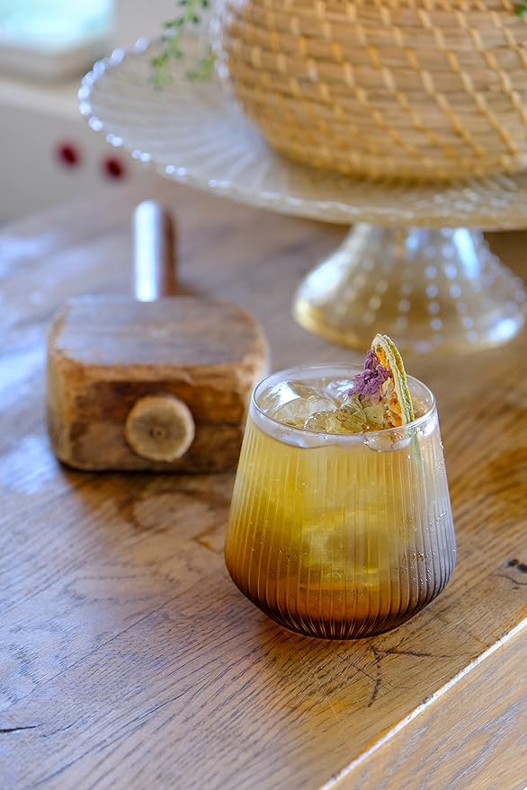 Rituals Whiskey Glasses Set of 2 Old Fashioned Tumblers, Bar Glasses 10 Oz Rocks Barware For Drinking Scotch Whisky, Cocktail Rum, Cognac, Bourbon, Unique Housewarming Gifts