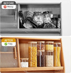 Glass Food Storage Jars with Lids[Set of 5], Perfect for Pasta, Cookies, Nuts, Coffee, Cereal, Flour, and More, Organize Your Kitchen and Pantry with these BPA-Free Glass Canisters