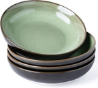 LERATIO Large Pasta Bowls,38oz Ceramic Pasta Bowls,9.0" Reactive Glaze Pasta Bowl Set of 6,Microwave & Dishwasher,Oven Safe,Wide Serving Bowls for Salad,Pasta,Fruit,Scratch Resistant-Light Blue