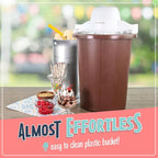 Nostalgia Electric Ice Cream Maker – Parlor Style, Old Fashioned Soft Serve Ice Cream Machine Makes Frozen Yogurt or Gelato in Minutes - Fun Kitchen Appliance – White & Dark Bown - 6 Quart