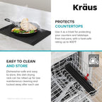 Kraus Multipurpose Workstation Sink Roll-Up Dish Drying Rack, Colander and Trivet in Red, KRM-11RD