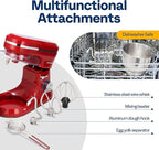 VIVOHOME 4.75 Quart Stand Mixer, 8 Speed Kitchen Electric Food Mixer, Household Stand Mixer for Baking, Cake, Bread with Beater, Dough Hook, Wire Whip and Egg Separator, Red