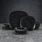 Pfaltzgraff Stella Square 12 Piece Dinnerware Plate and Bowl Set, Service for 4