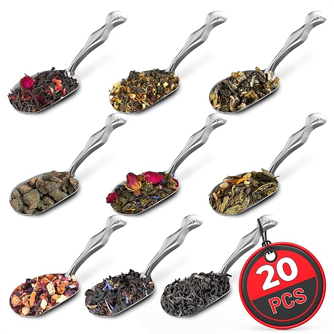 20 Pcs Small Scoops for Canisters – Mini Scoops for Candy, 5.8" Length Stainless Steel Small Food Scoopers for Kitchen, Multipurpose for Cocoa, Coffee, Ice Cream, Parties & Home Use, Easy to Clean