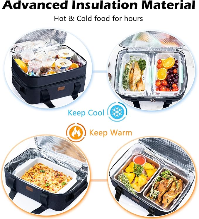 BAGSPRITE Expandable Insulated Casserole Carrier for Hot or Cold Food, Casserole Dish Carrying Case,Thermal Lasanga Lugger Tote for Pockluck, Parties, Picnic, Fits 9" x 13" Baking Dish,