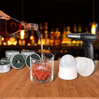 Whiskey Smoker Kit with Torch - 8 Natural Wood Chips Flavors, 2 Glasses, 2 Ice Molds - Cocktail Smoker Infuser Kit, Old Fashioned Smoker Kit, Birthday Bourbon Whiskey Gifts for Men, Dad