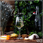 Vikko 9.5 Ounce Wine Glasses | Beautifully Shaped – Thick and Durable Construction – For Parties, Entertaining, and Everyday Use – Dishwasher Safe – Set of 6 Clear Glass Wine Glasses – 2.4” Diameter x