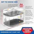 Mighty Susan Kitchen Organizer for Canned Goods: 2-Tiered Robust Turntable Organizer for Cabinet/Pantry. Steel Reinforced Holds Up To 30 lbs. Rotates 360° for Maximum Visibility. Includes 2 Bonus Bins