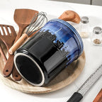 KOOV Cooking Utensil Holder, Large Ceramic Utensil Crock, Deep and Stable, Utensil Caddy for Countertop, Reactive Glaze (Nebula Blue)