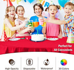 12-Pack Premium Plastic Tablecloth 84in. Round Table Cover - Red