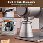 Gevi VelPro 400 Single Dose Espresso Grinder with Variable Speed, Stepless Adjustment, 64mm Titanium Flat Burr & Single Dosing Cup, Coffee Bean Grinder for Drip, French Press & Cold Brew-Silver