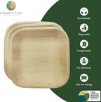 Disposable Palm Leaf 6" Square Plates (50 pieces) Bamboo Like Serving Platters, Disposable Boards, Eco-Friendly Dinnerware For Weddings, Catering, Events