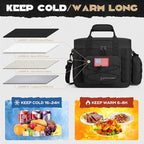 Maelstrom Large Tactical Lunch Box for Men,Insulated Lunch Bag, Durable Leakproof Cooler Bags with Detachable MOLLE Bag,Modern Lunch Tote for Adult Women Work,Picnic,30 Cans/20 L, Black