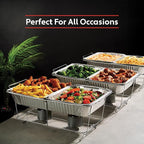 25 Pack Aluminum Pans Disposable 9x13 Baking Pan Chafing Trays with Lids, Half Size Oven Steam Table Tin Foil Pans with Covers, Extra Heavy Duty Foil Pans for Heating, Roasting, Cooking, Storing Food