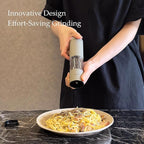 Salt and Pepper Grinder Set with Adjustable Coarseness | Manual Pepper Mill Grinder with Refillable Design | Ceramic Core | Kitchen Essential (2 Packs, Greige&Buttercream)