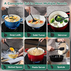 Cooking Utensils Set of 6, Onader Black Silicone Kitchen Cooking Utensils Set for Nonstick Cookware, Non Toxic & Dishwasher Safe