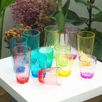 KOXIN-KARLU Hammered 15-ounce Plastic Tumbler Acrylic Glasses, set of 6 Multicolor