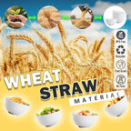 Wheat Straw Bowls 26 OZ, Plastic Bowls Reusable, Unbreakable Cereal Bowls Set of 6, Small Soup Bowl Salad Bowl for Kitchen, Microwave & Dishwasher Safe, White