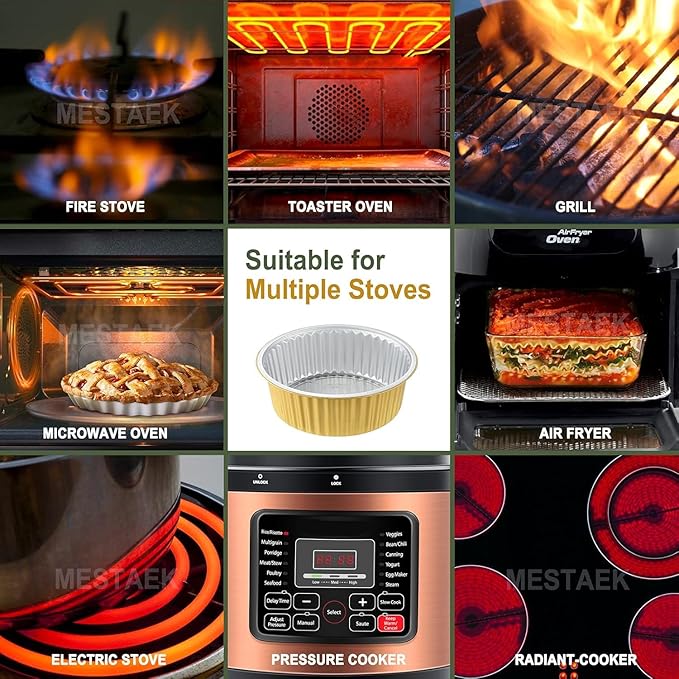 10" Sturdy Aluminum Foil Pans with Lids (20 Packs), 2X Thicker Heavy Duty Reusable Tin for Cooking Baking