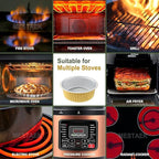 10" Aluminum Foil Pans + Snap-On Lids (20 Packs) | 2X Thicker Heavy Duty 3.3" Deep Disposable Reusable Tins